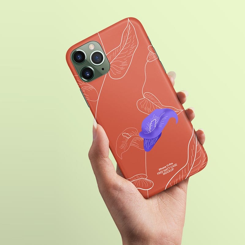Free iPhone 11 Pro Matt Case Mockup