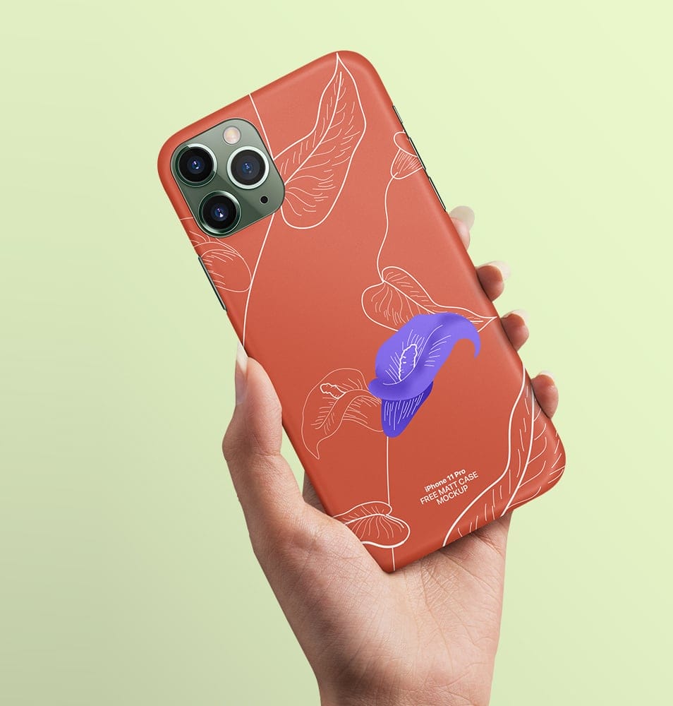 Free iPhone 11 Pro Matt Case Mockup