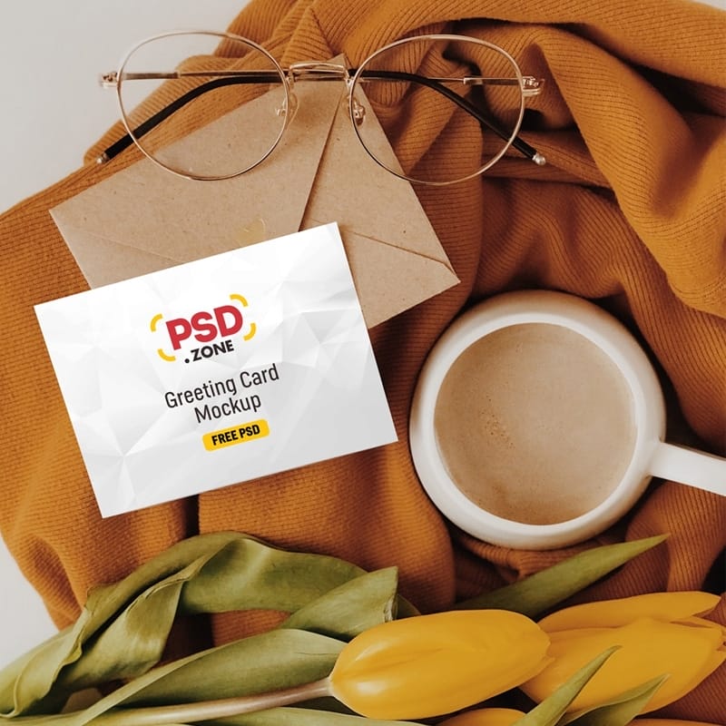 Greeting Card PSD Mockup