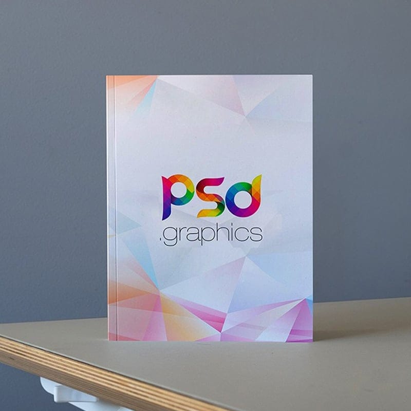 Hardcover Book on Table Mockup