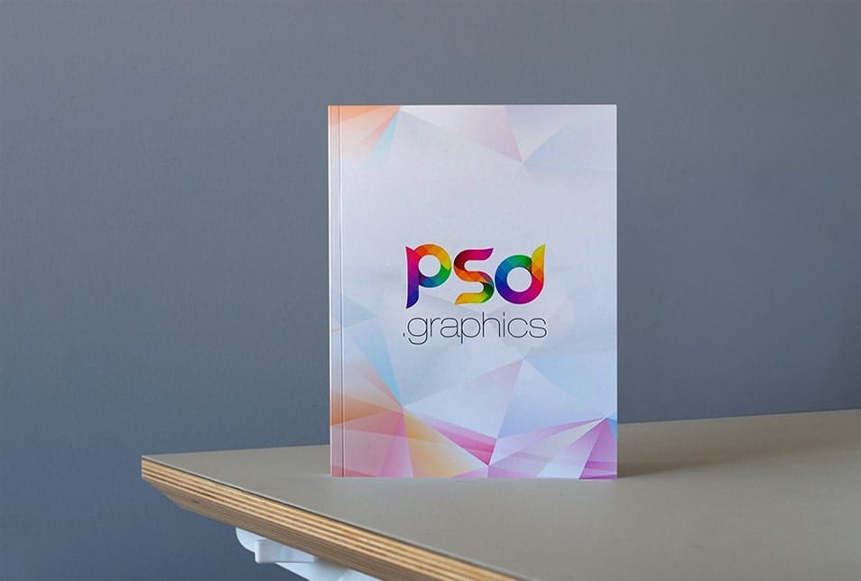 Hardcover Book on Table Mockup