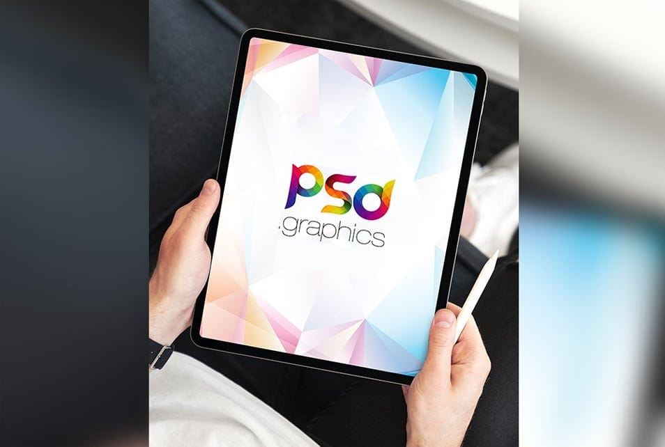 Holding Apple iPad Pro Mockup Template