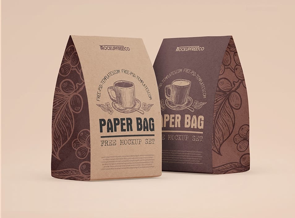 Kraft Paper Bag Mockup 3 Free PSD Mockups