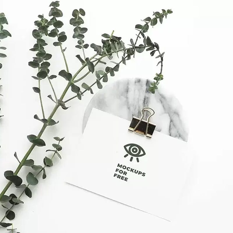 Logo On White Paper Card Mockup