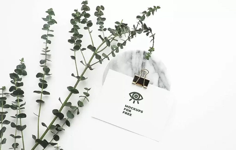 Logo On White Paper Card Mockup