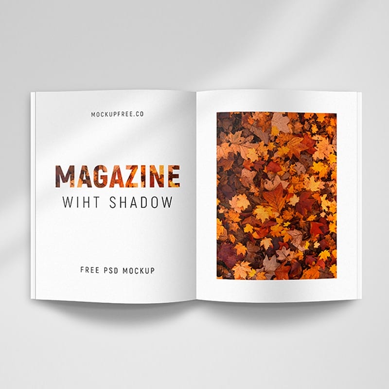 Magazine With Shadow Free PSD Mockups