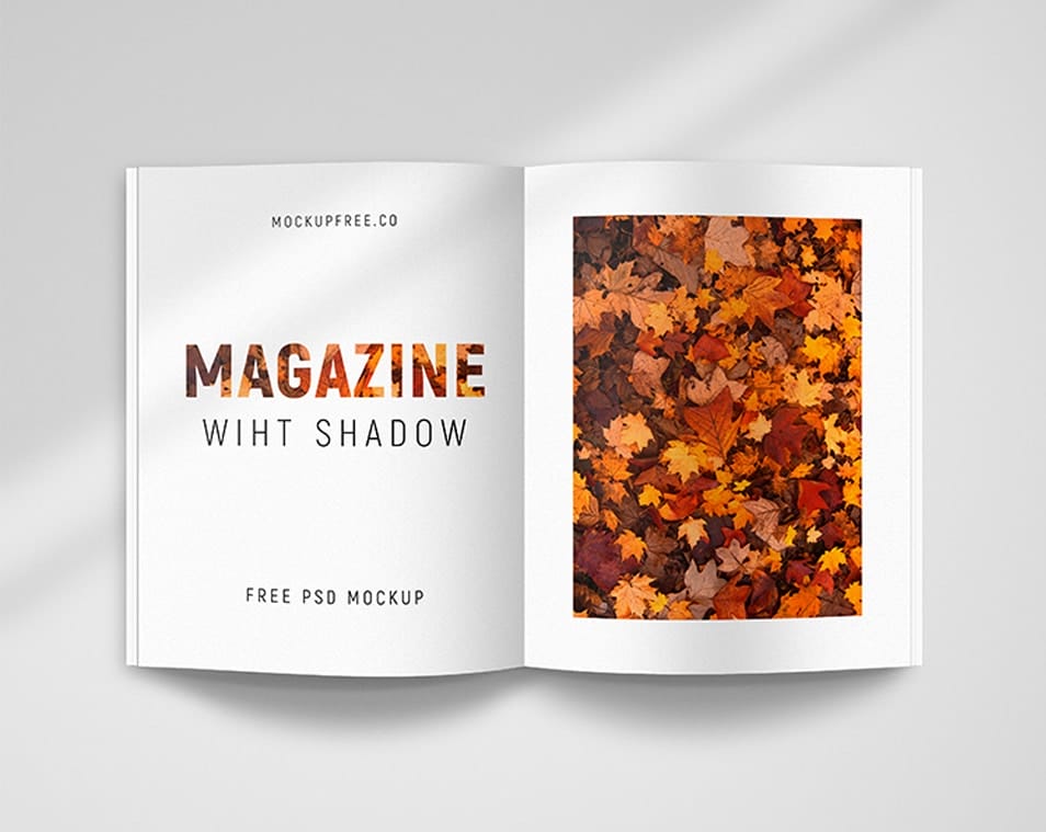 Magazine With Shadow Free PSD Mockups