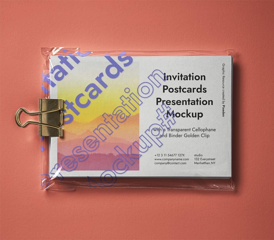 PSD Postcard Mockup Presentation