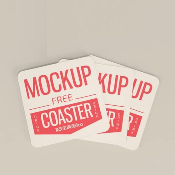 Paper Drink Coaster Free PSD Mockups
