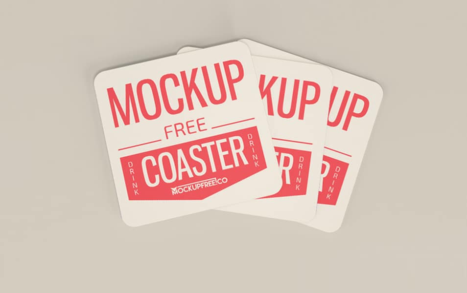 Paper Drink Coaster Free PSD Mockups