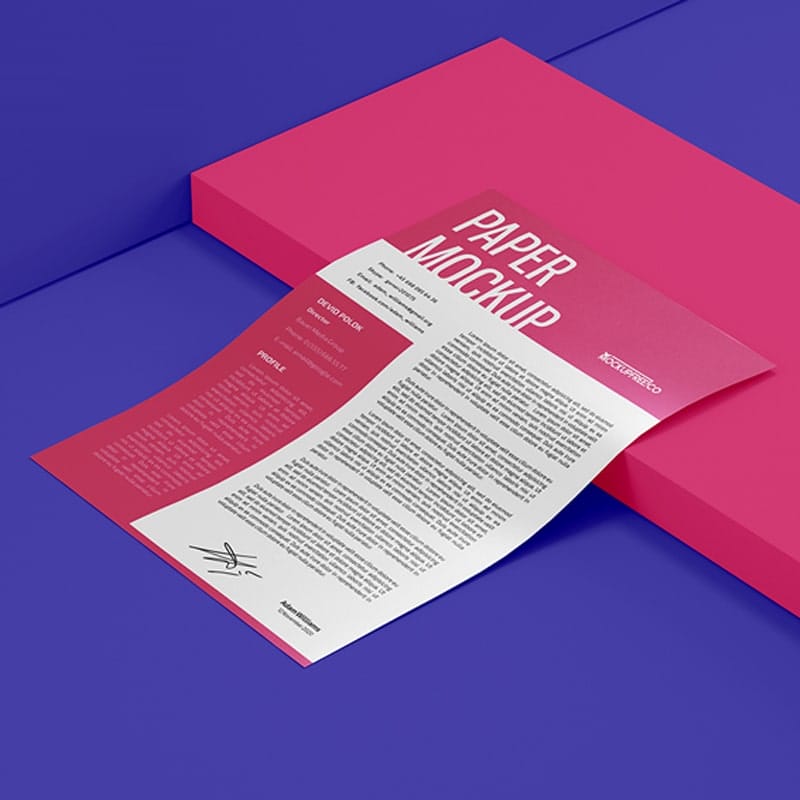 Paper Free PSD Mockups