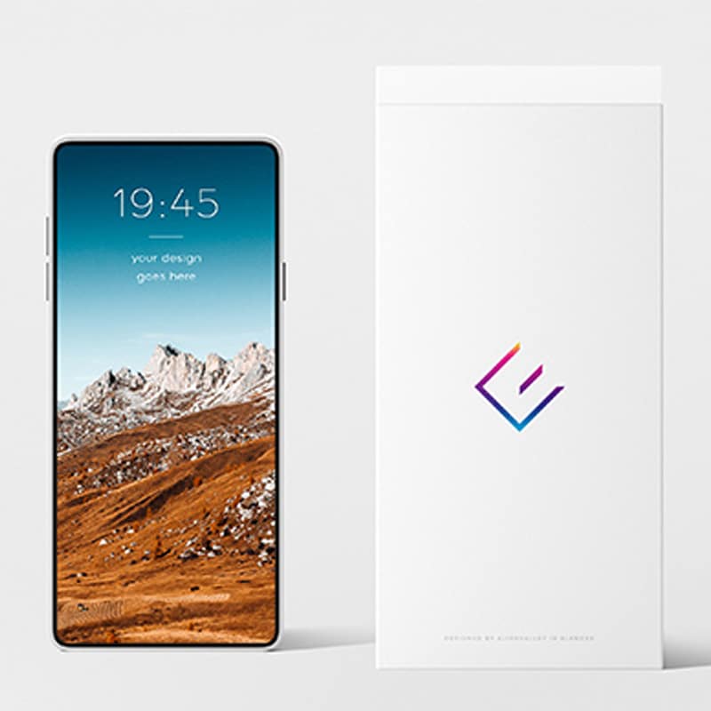 Phone With Box Mockup