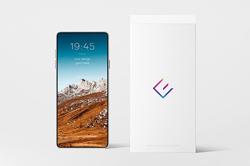 Phone With Box Mockup