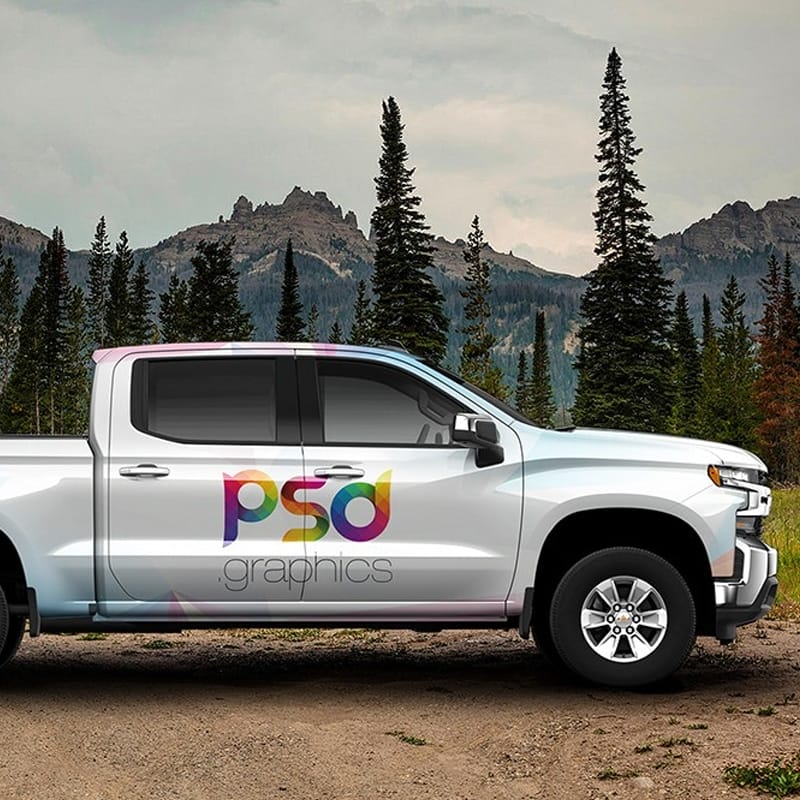 Pickup Truck Mockup PSD