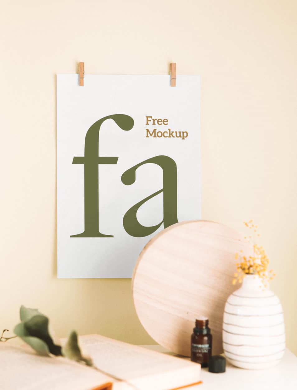 Poster with Clips Mockup