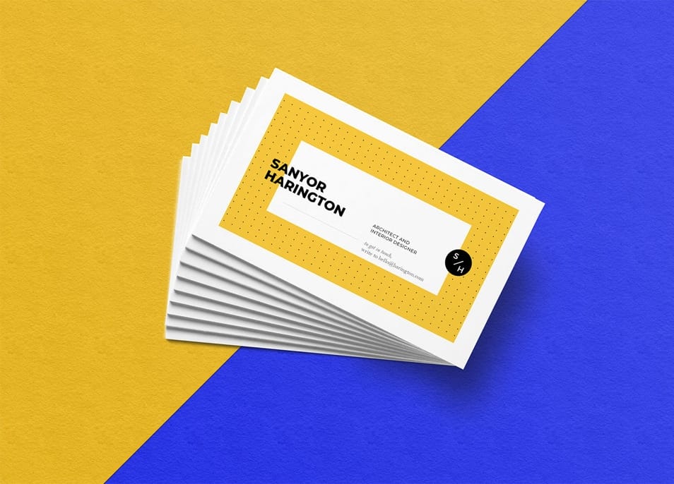 Realistic Stacked Business Card Mockup