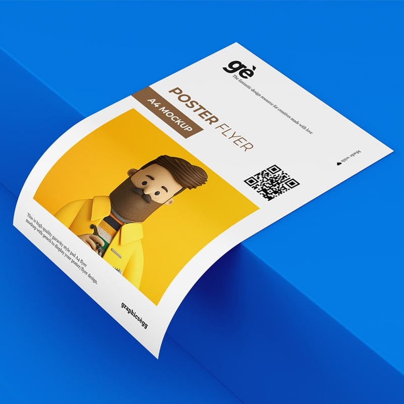 Single A4 Flyer Mockup