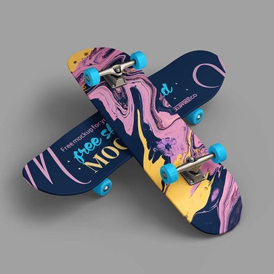 Skateboard Free PSD Mockup