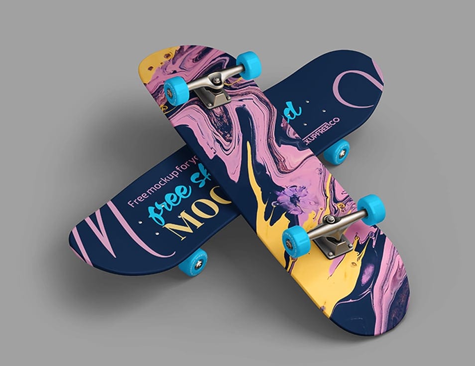 Skateboard Free PSD Mockup