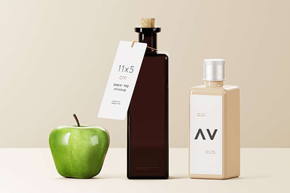 Square Bottles Mockup