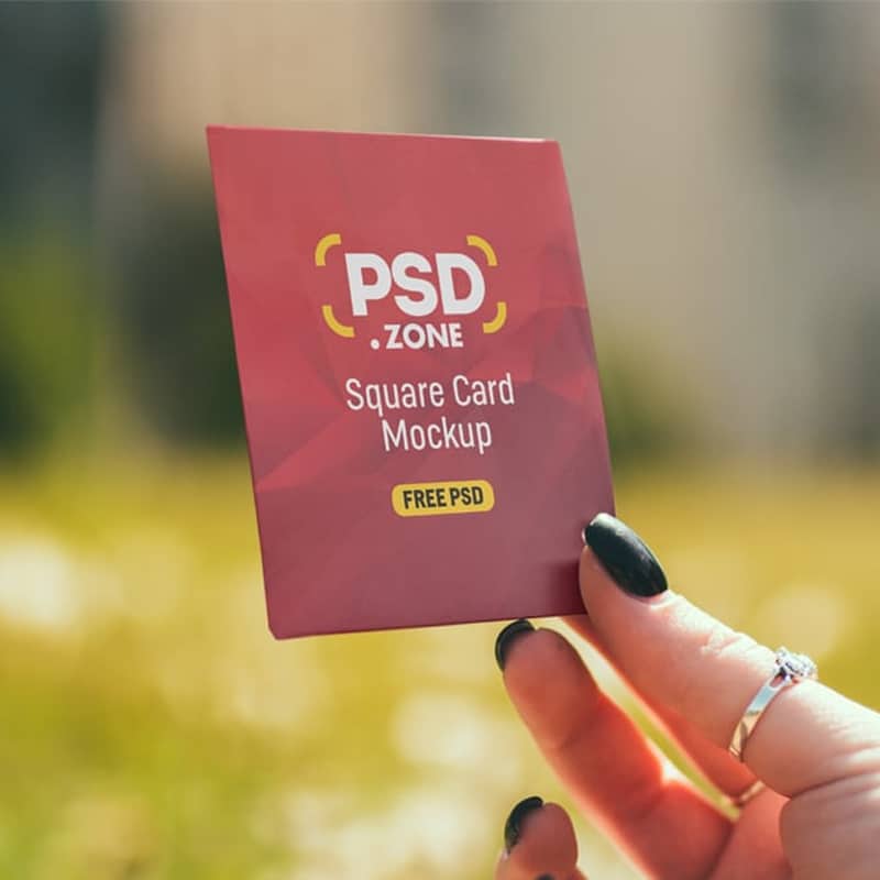 Square Card Mockup PSD