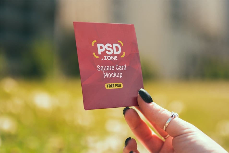 Square Card Mockup PSD