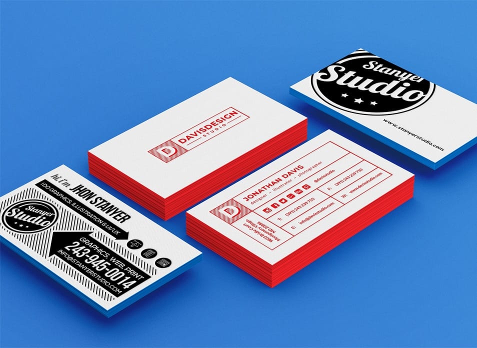 Stack of Business Card Mockup