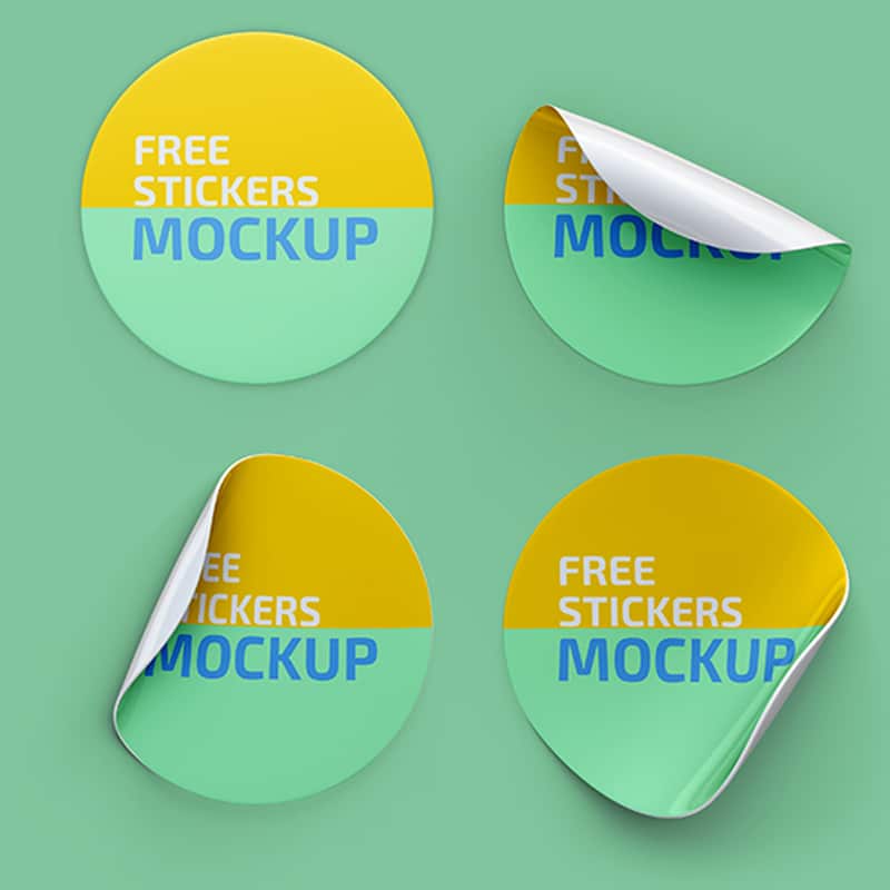 Stickers Free PSD Mockup