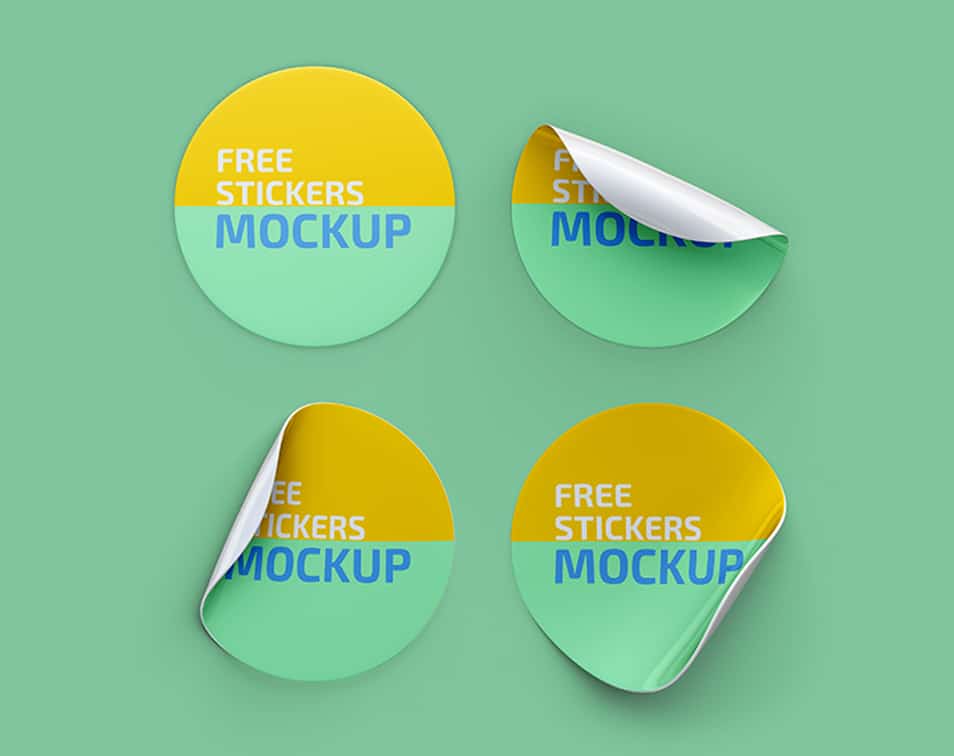 Stickers Free PSD Mockup