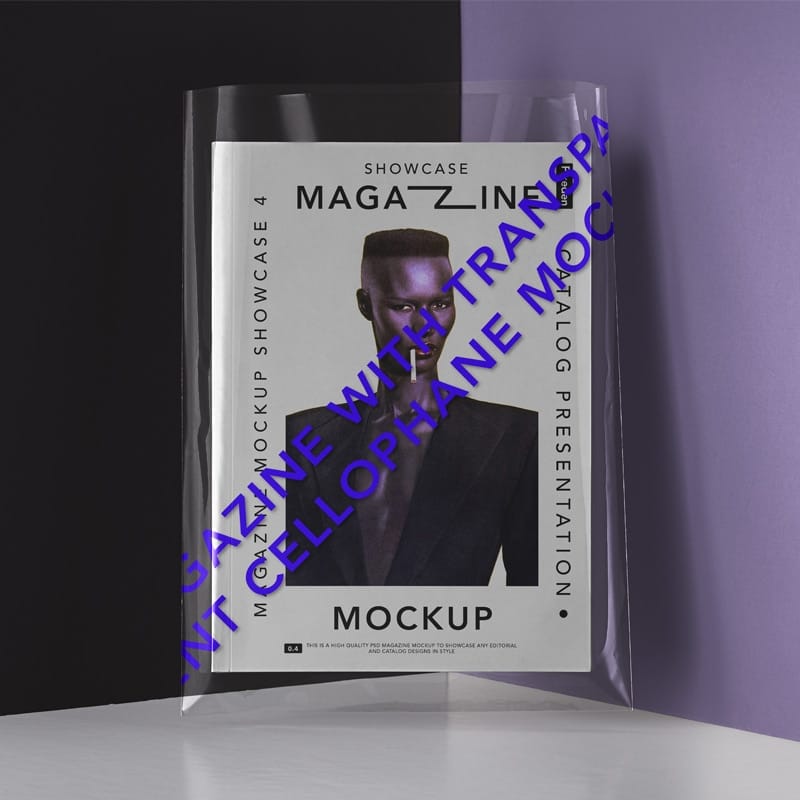 Transparent Cover PSD Magazine Mockup