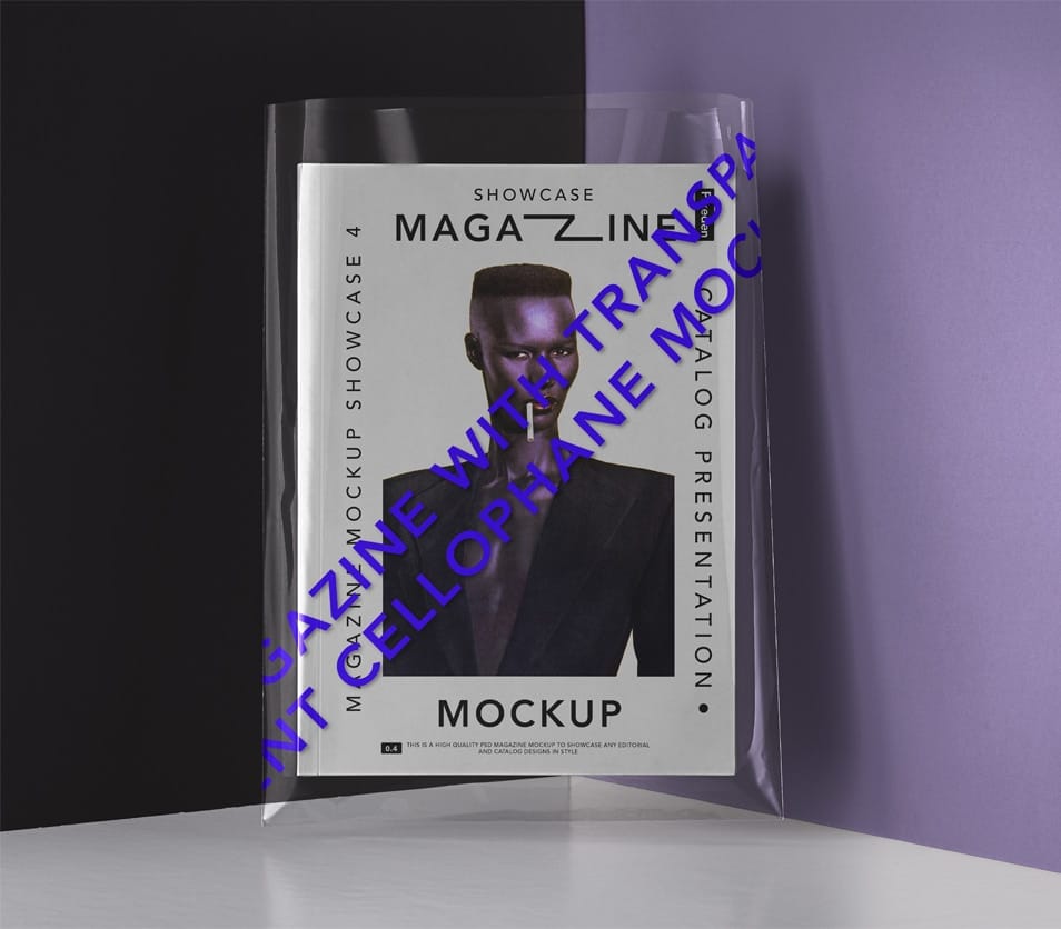 Transparent Cover PSD Magazine Mockup