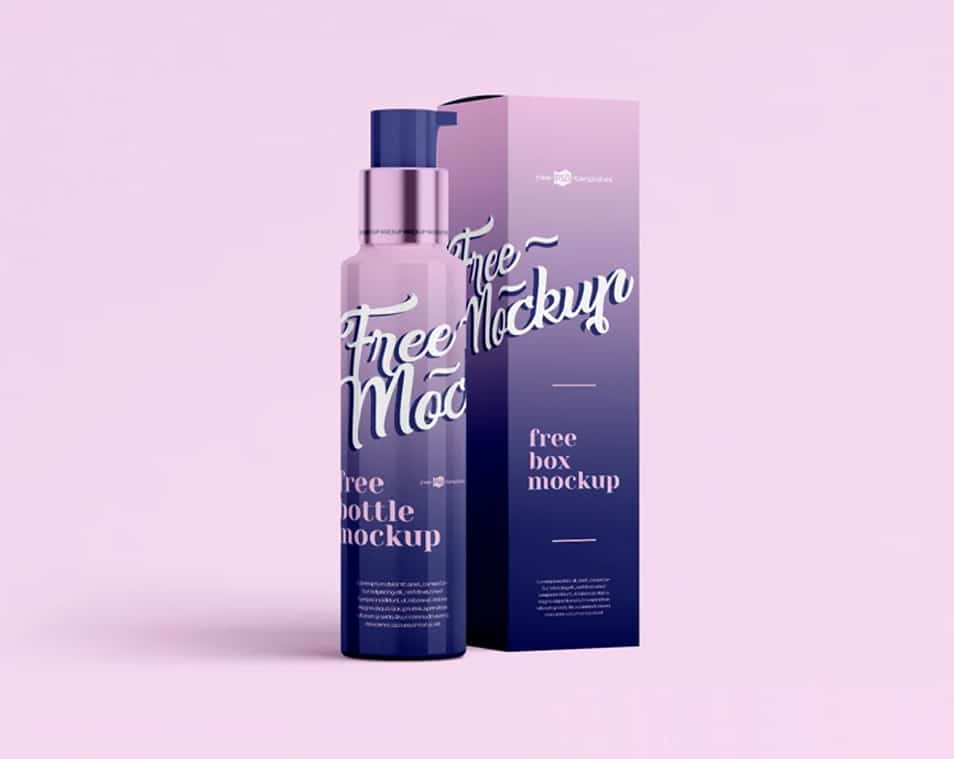 2 Free Bottle and Box Mockups