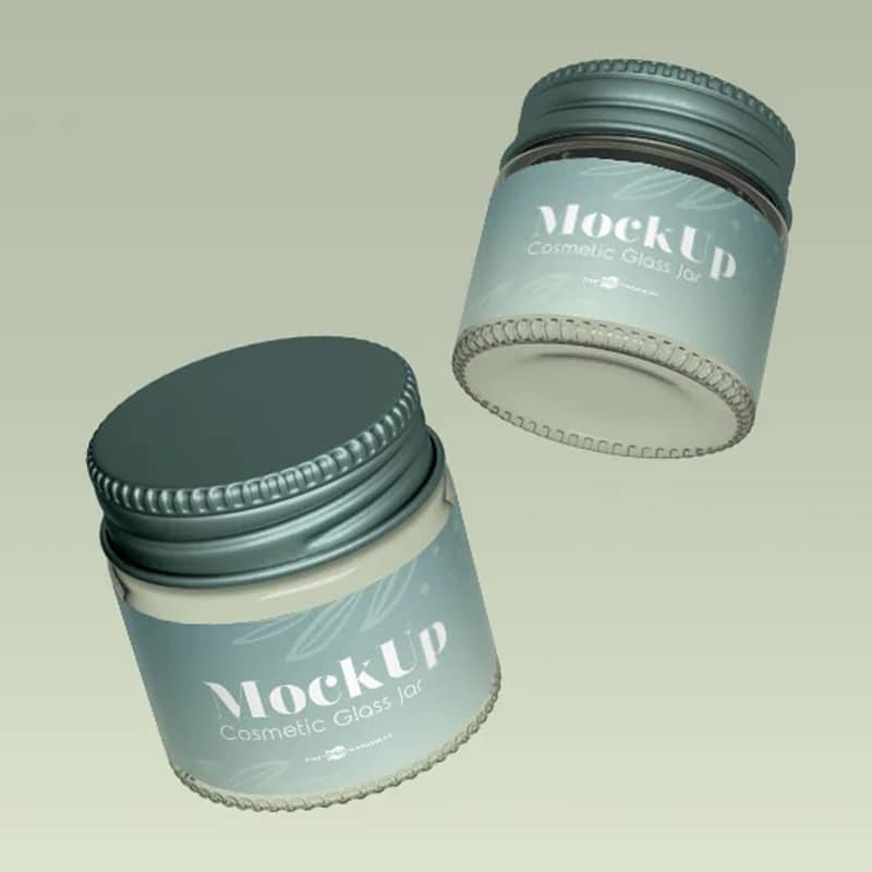 2 Free Cosmetic Glass Jar Mock-ups in PSD
