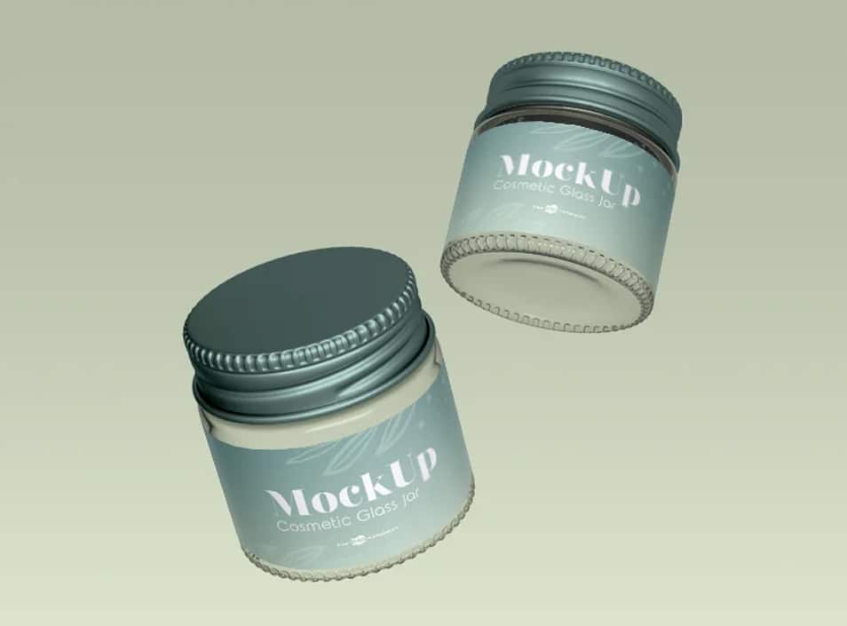 2 Free Cosmetic Glass Jar Mock-ups in PSD