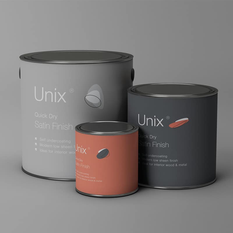 3 Sizes Metal Paint Buckets Mockup