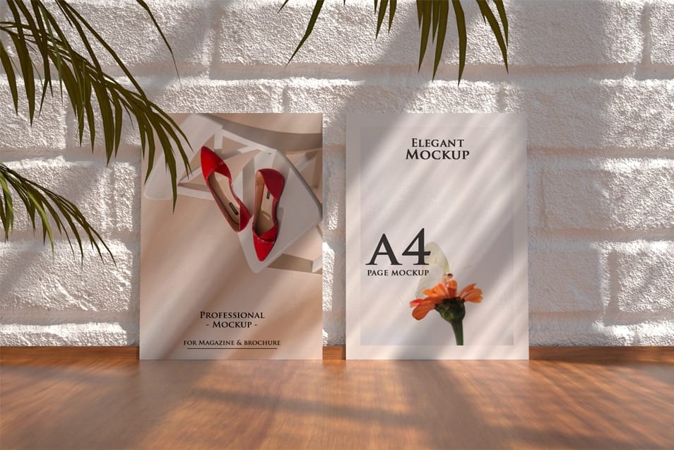 A4 Flyer Realistic Scene Free Mockup