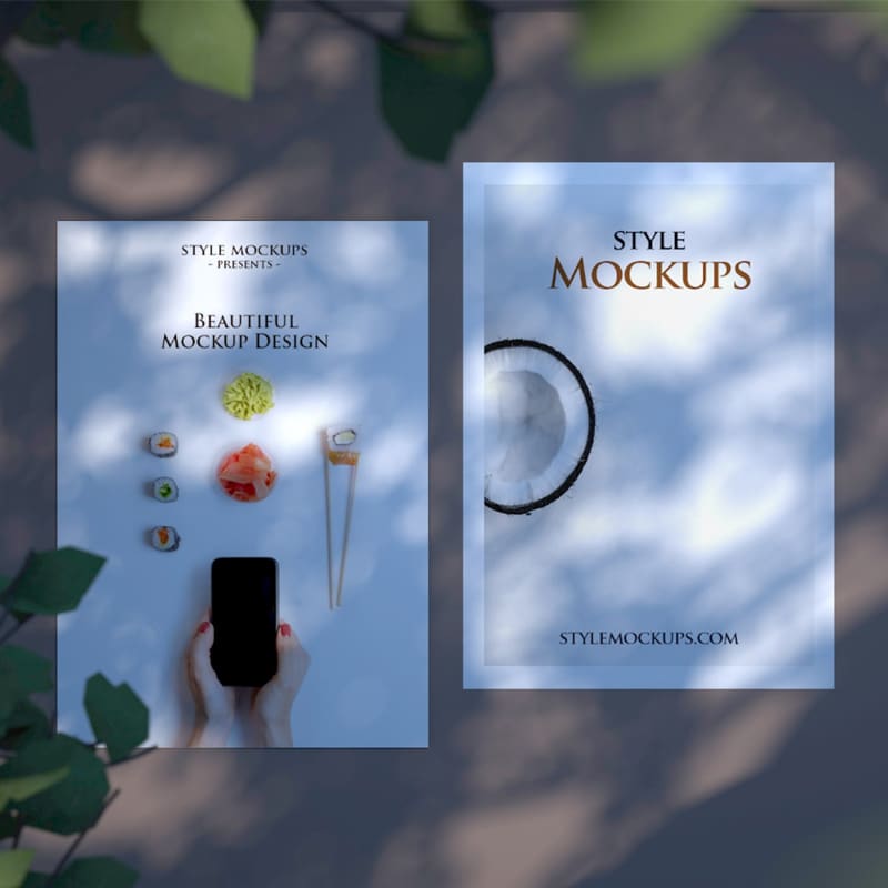 A5 Flyer Realistic Scene Free Mockup