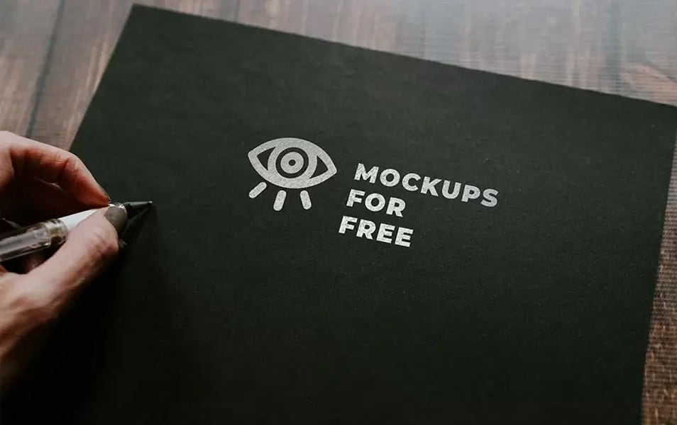 Art On Black Paper Texture Mockup