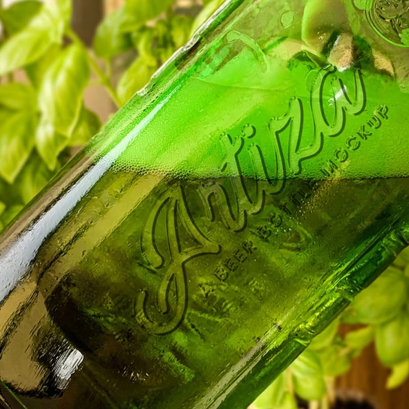 Beer Bottle Free Realistic Logo Mockup