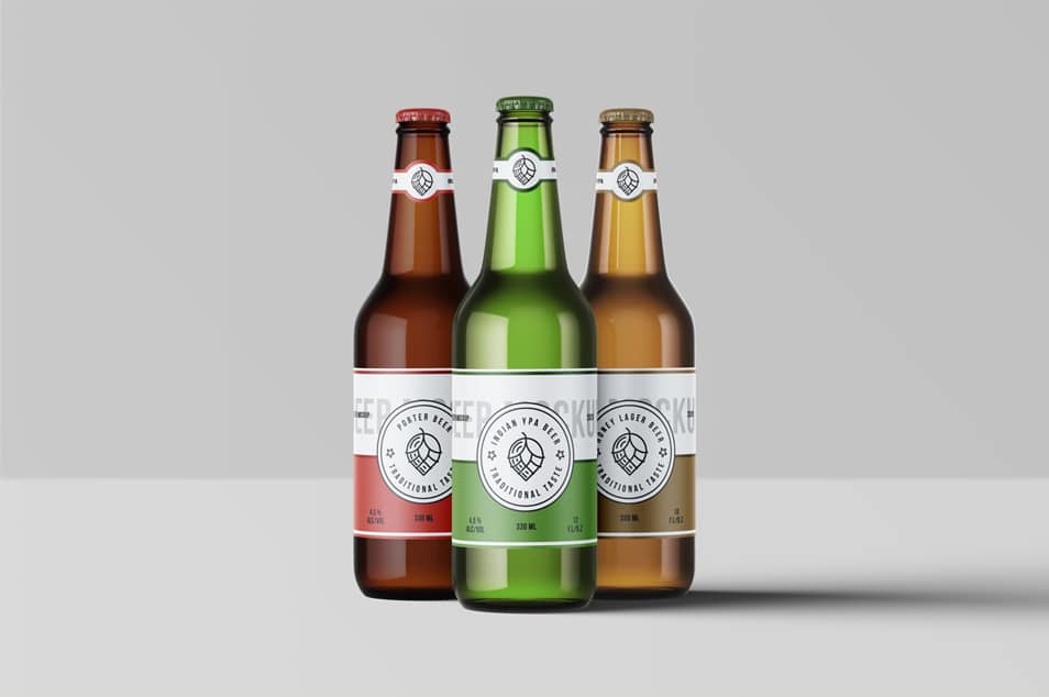 Beer Bottles PSD Mockup