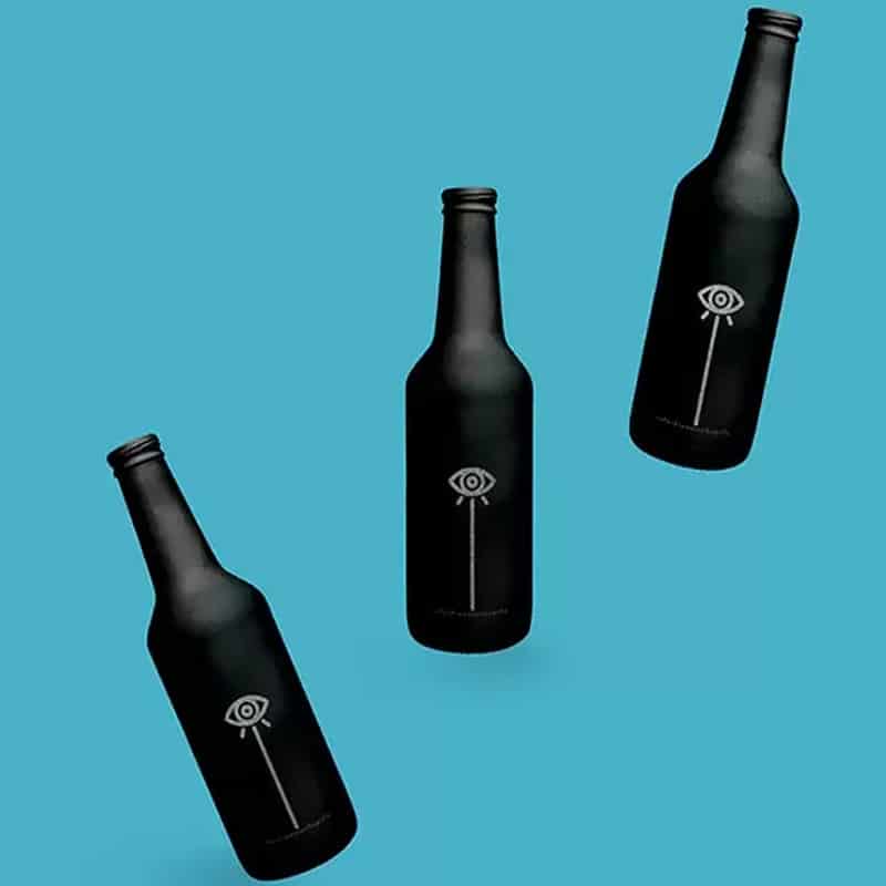 Black Bottle With Silver Texture Mockups