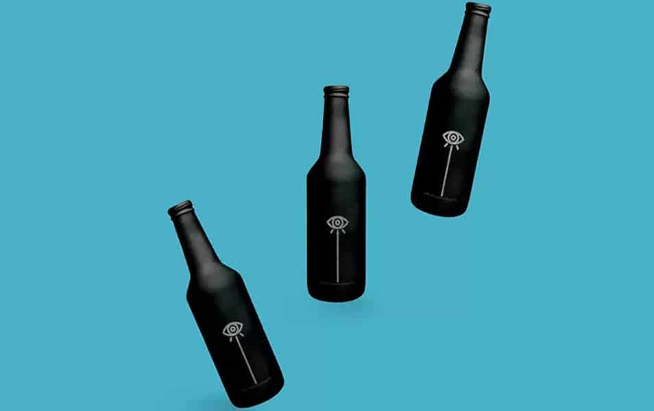 Black Bottle With Silver Texture Mockups