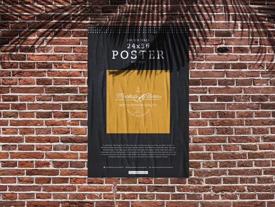 Bricks Wall 24×36 Poster Mockup