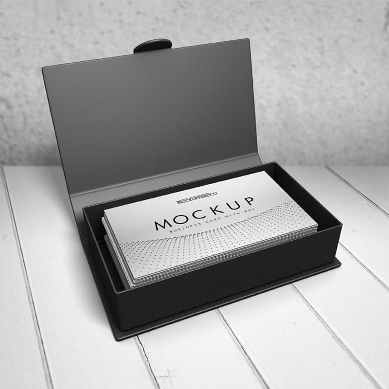 Business Card with Box Free PSD Mockups