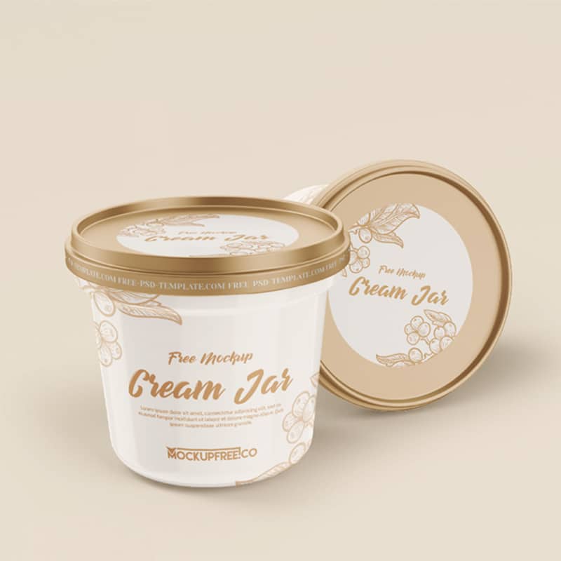 Cream Jar Free PSD Mockups