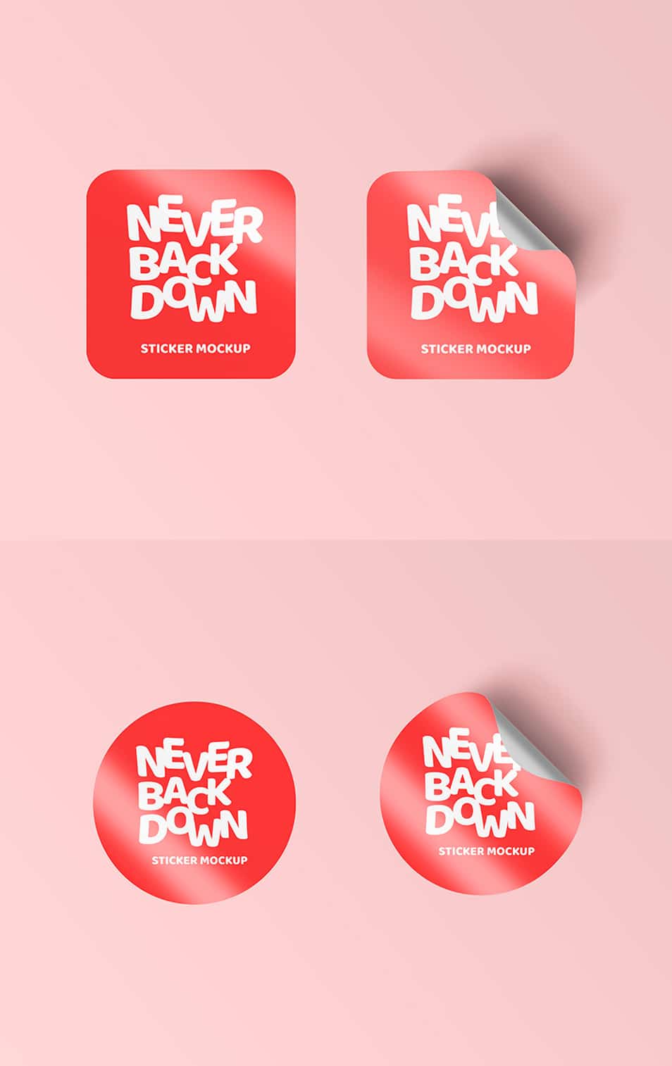 Curl Edged Sticker Mockups