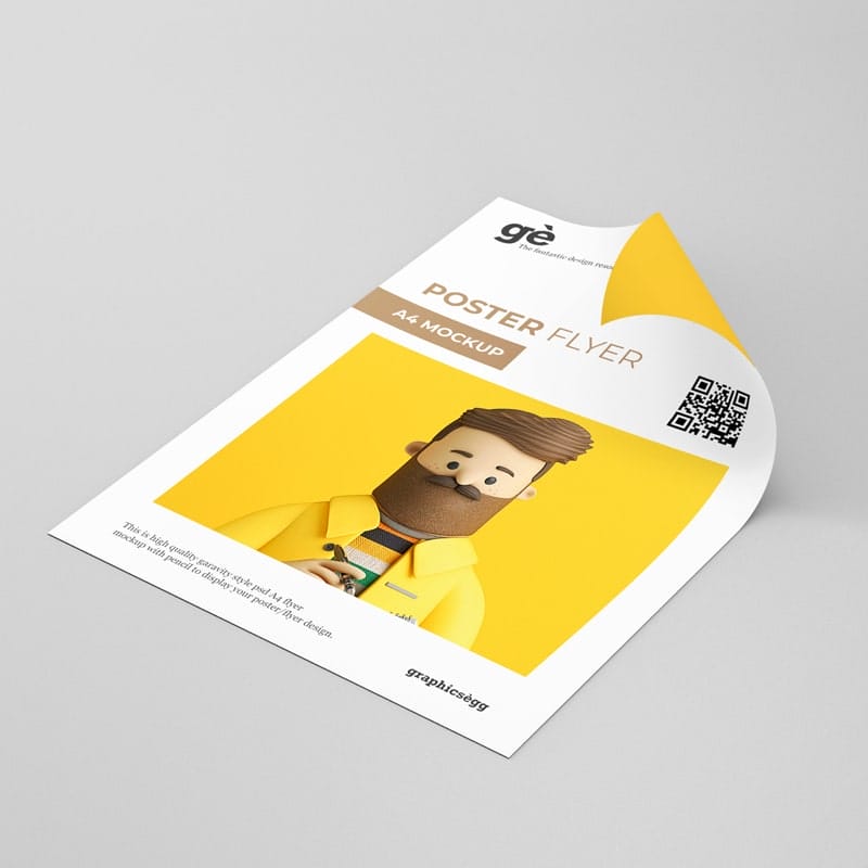 Curly Paper Flyer Mockup