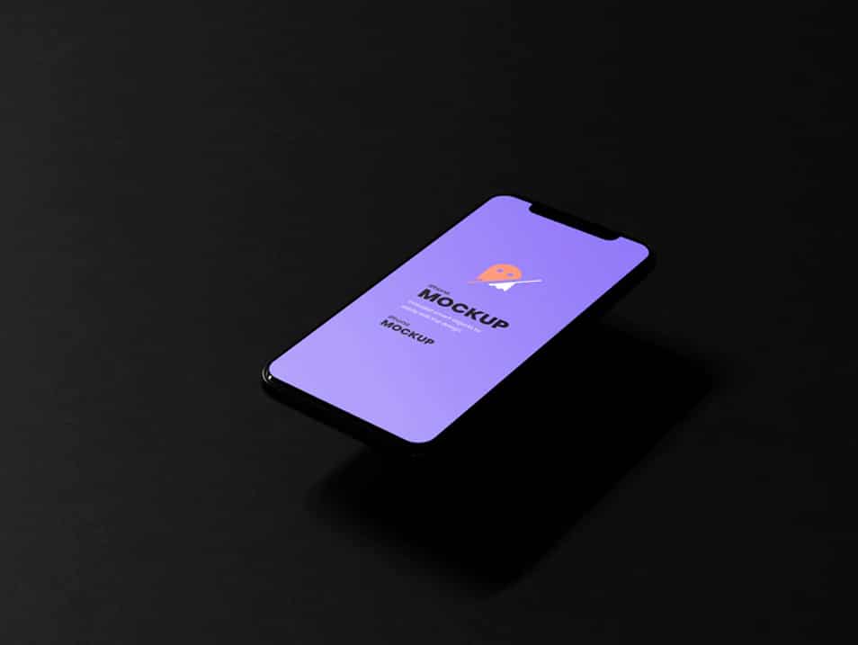 Dark iPhone PSD Mockup