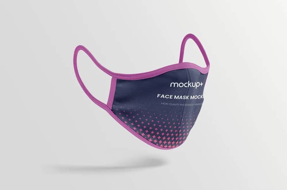 Fabric Face Mask Mockup Free PSD