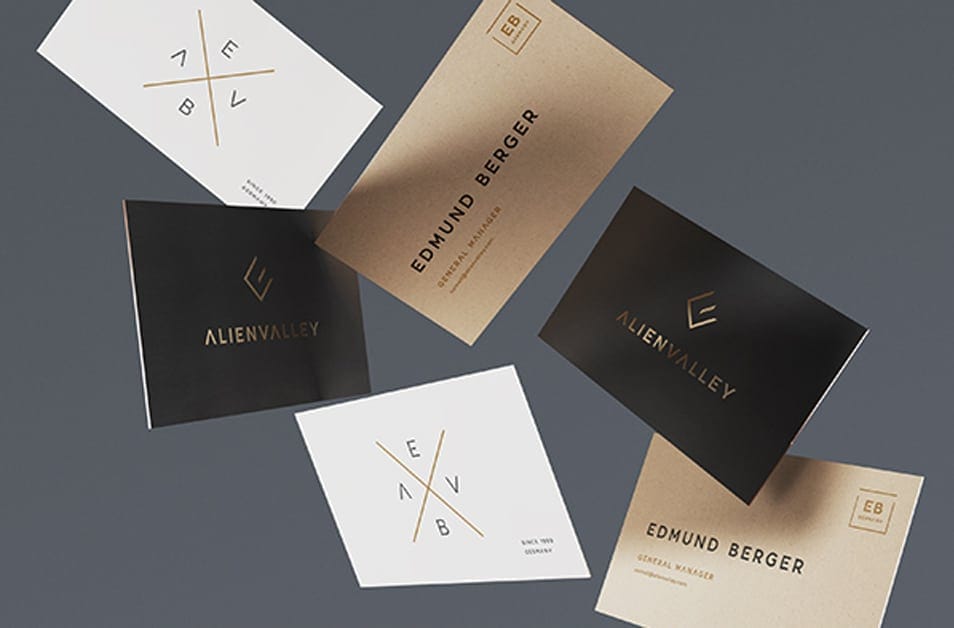 Falling Business Cards